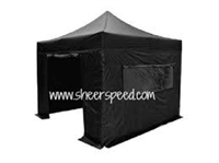 Vindskydd 3x3m svart med aluminiumram