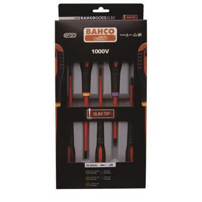 Screwdriver set, Slim tip, BAHCO 5-piece