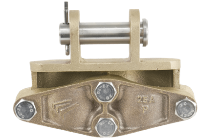 Hinge clevis for double GRP rod 55 mm