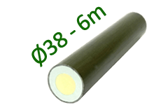 GRP tubular foam fill rod 38/20mm; L=6m