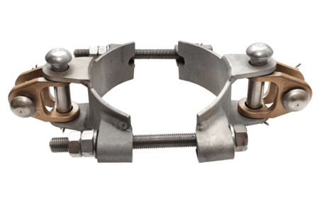 Double sleeve with clevis L37 on pole dia. 219 mm (stainless steel)