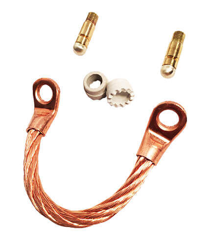 Railbond with brazing pins & ceramic ferrules