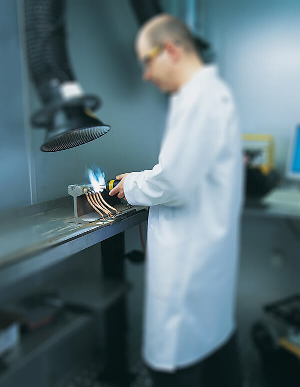 railway pinbrazing in lab